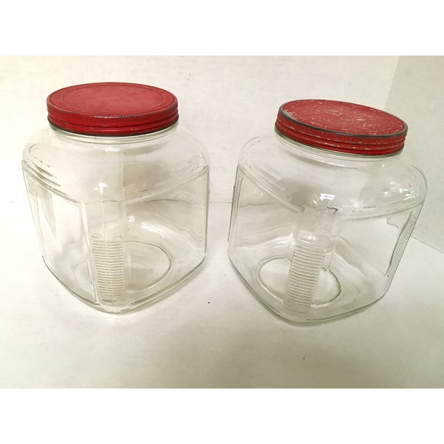 Vintage Hoosier Square Glass Canisters A Pair Chairish