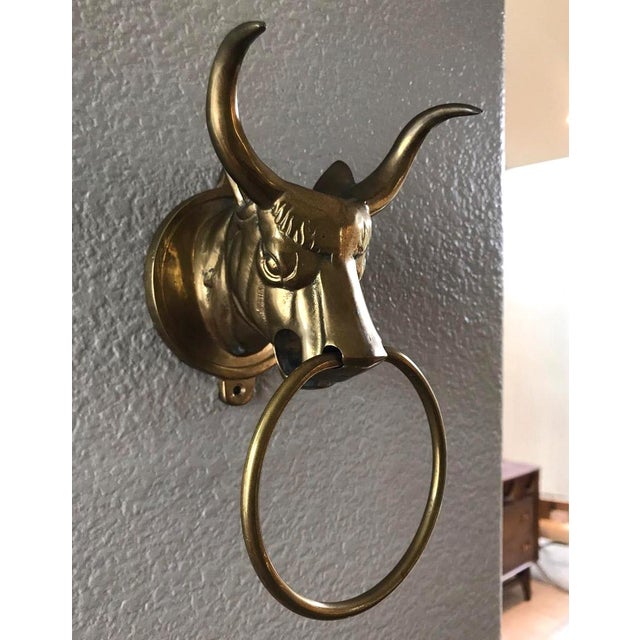 Vintage Brass Bull Door Knocker Chairish