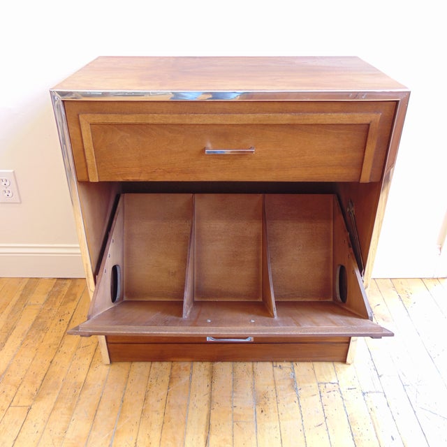 Lane Furniture Mid-Century Walnut Record Cabinet | Chairish