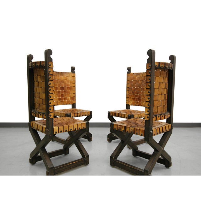 Vintage Woven Leather Industrial Farmhouse Style Dining ... (640 x 640 Pixel)