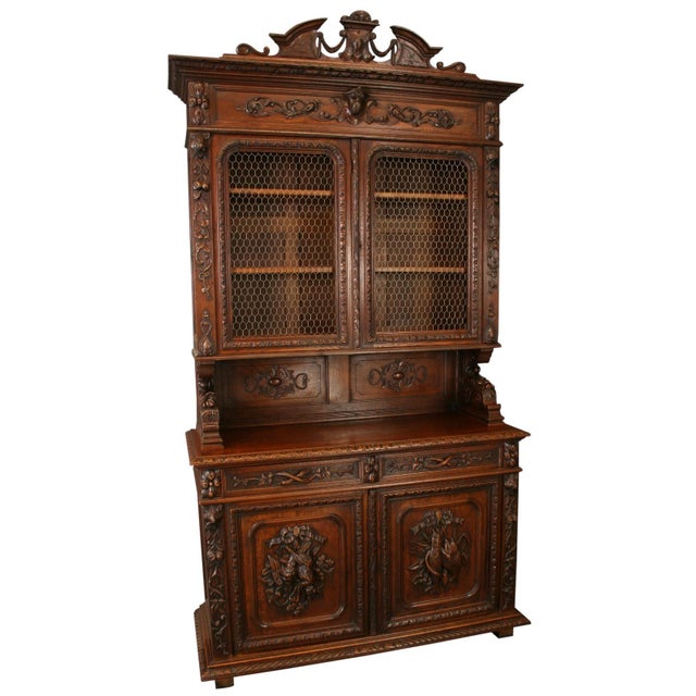 Antique French Buffet Wine Cabinet Hutch 1880 | Chairish