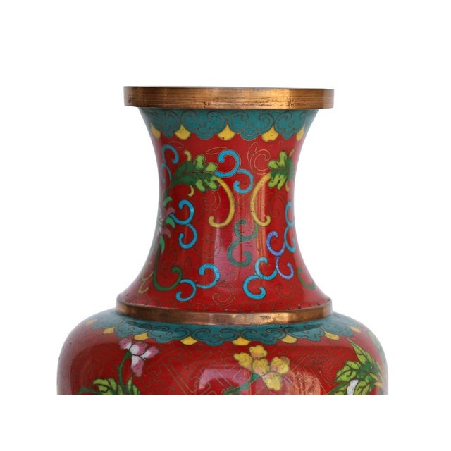 Large Red Cloisonne Vase Chairish