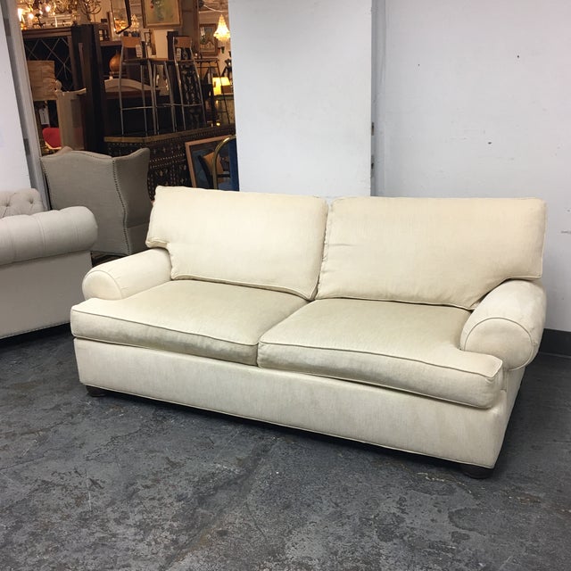 Classic Ethan Allen Ivory Sofa Chairish