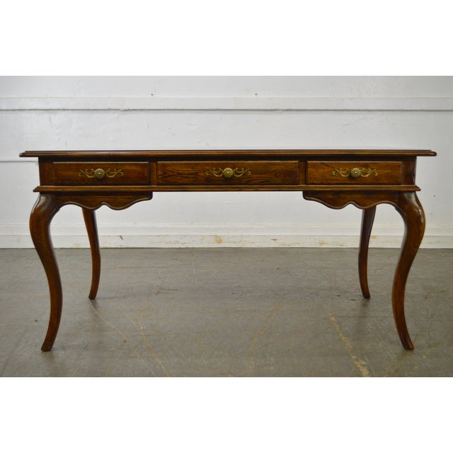 French Country Style Walnut Parquet Top Writing Desk Chairish