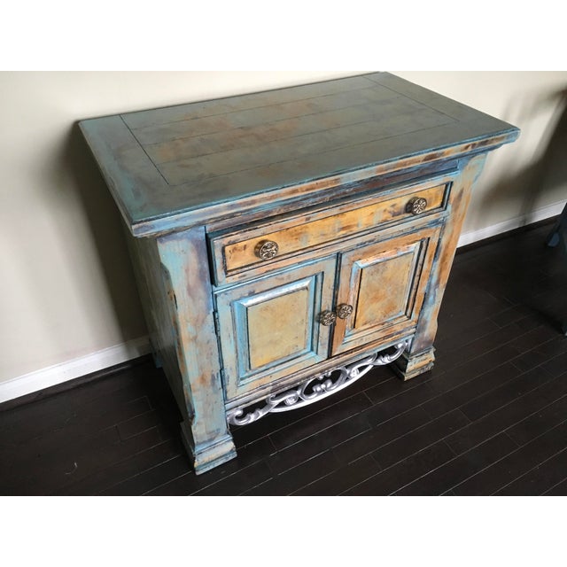 Solid Wood Nightstand With Wrought Iron Accent Chairish