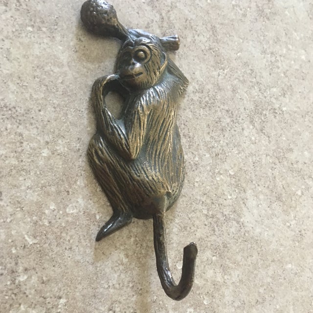 Vintage Solid Brass Monkey Wall Hook Chairish