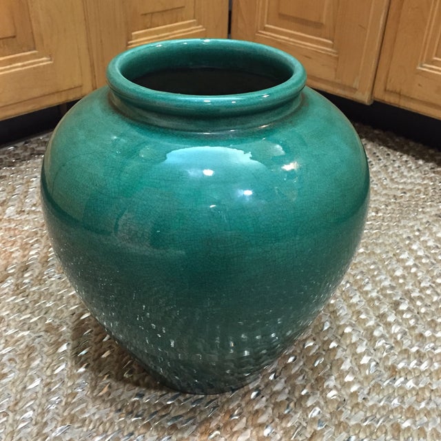 Teal Green Ceramic Vase Chairish