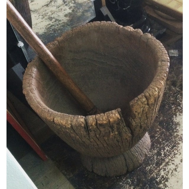 Giant Antique Mortar & Pestle, Very Rare Chairish