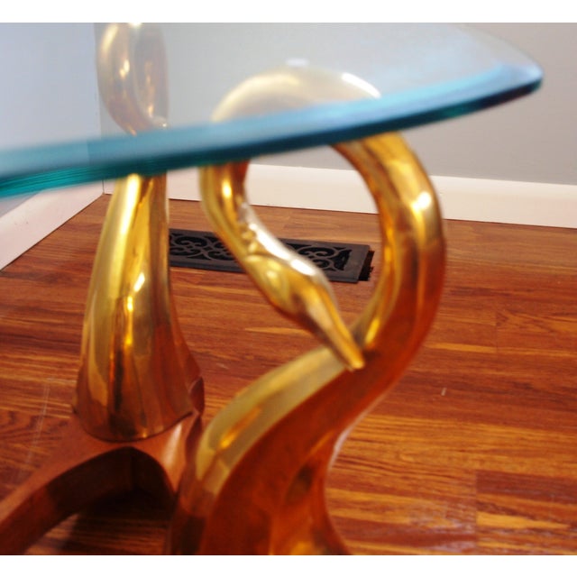 Brass Swan & Glass Coffee Table Chairish