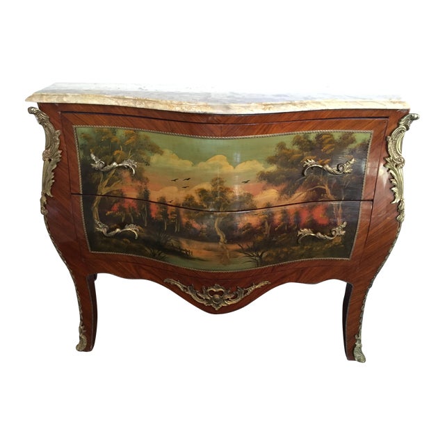 HandPainted Bombay Chest With Marble Top Chairish