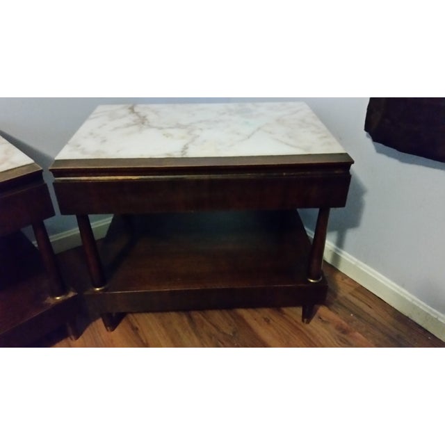 Bert England Vintage Marble Nightstands A Pair Chairish