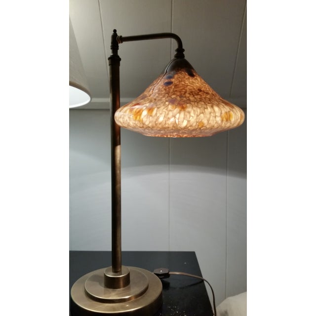 Spot Glass Shaded Bridge Arm Table Lamp Chairish
