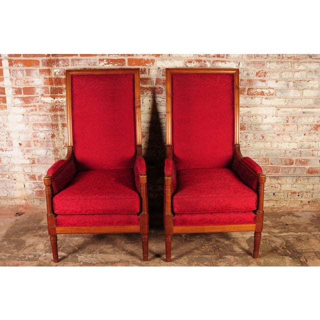 HighBack Modern Red Chairs A Pair Chairish