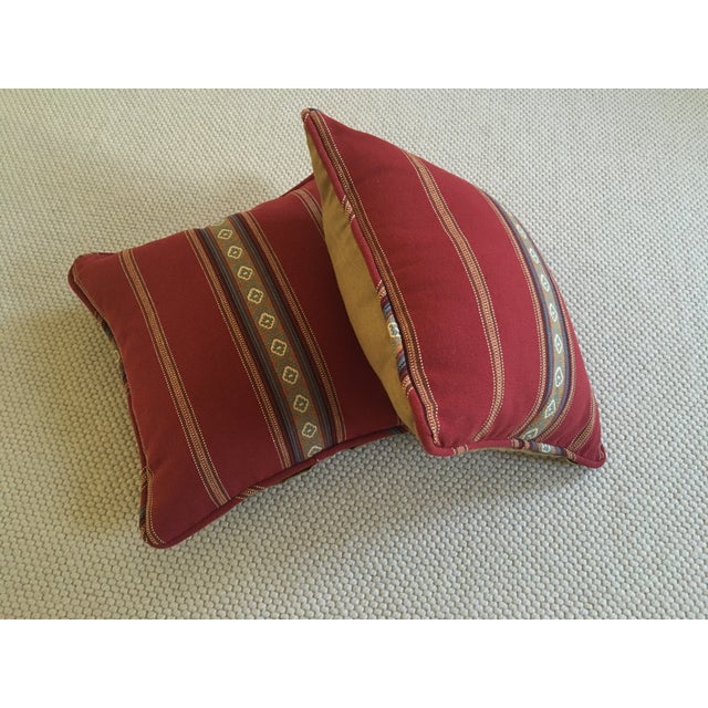 Red Southwestern Stripe Pillows - A Pair Chairish