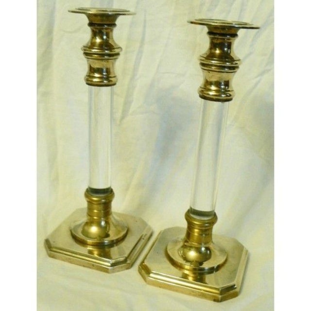 Brass & Lucite/Acrylic Candlesticks A Pair Chairish