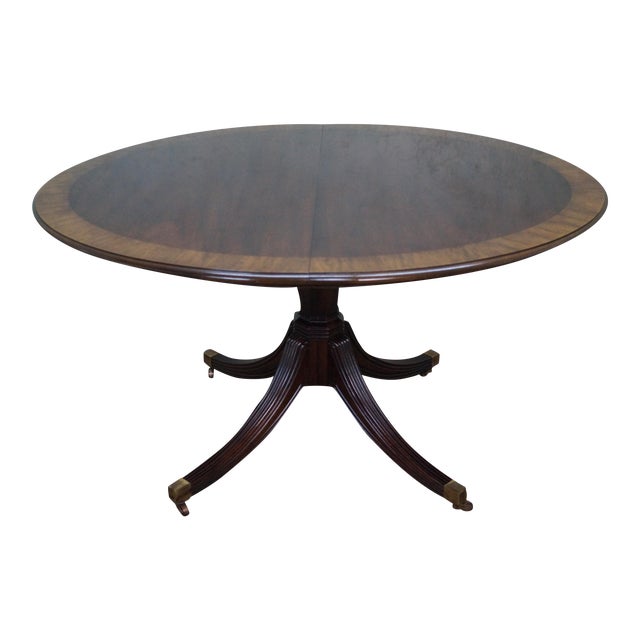 Henredon Banded Mahogany Oval Pedestal Dining Table Chairish