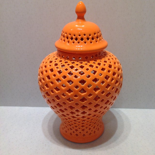 Orange Pierced Ginger Jar Chairish