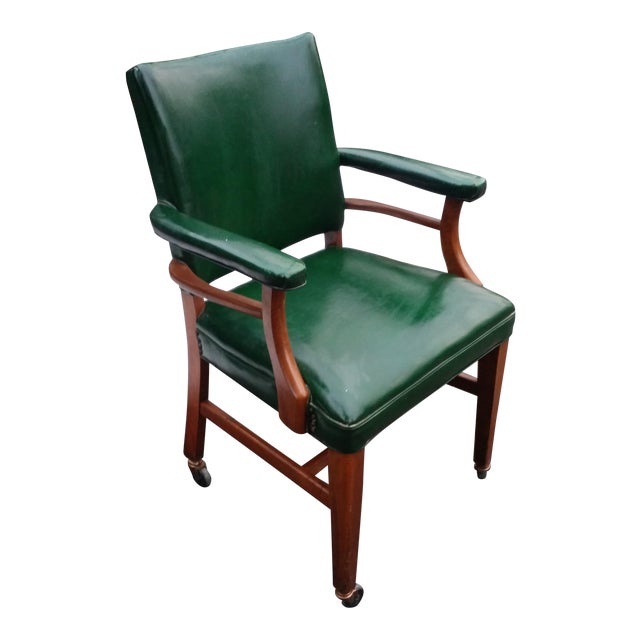 Green Vinyl Office Chair Chairish