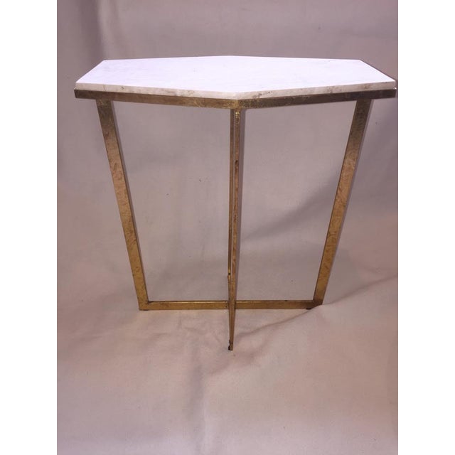 Gold Leaf with Travertine Top Drink Table Chairish