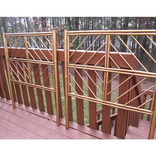 Gold Chippendale Bamboo Twin Headboards A Pair Chairish