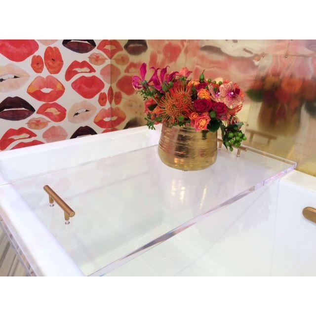 Lucite Tray With Gold Handles Chairish