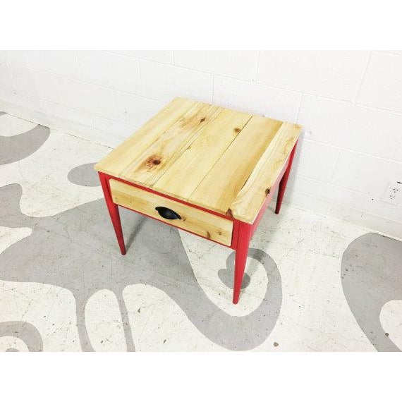 Upcycled Pine Wood One Drawer End Table Chairish