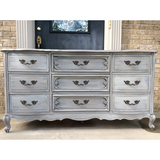 Distressed NineDrawer French Provincial Dresser Chairish