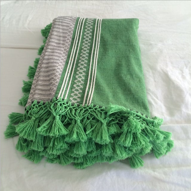 Green Mexican Tassel Blanket Chairish