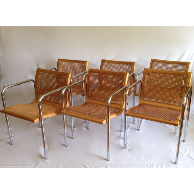 Chrome Dining Chairs with Caning Set of 6 Chairish