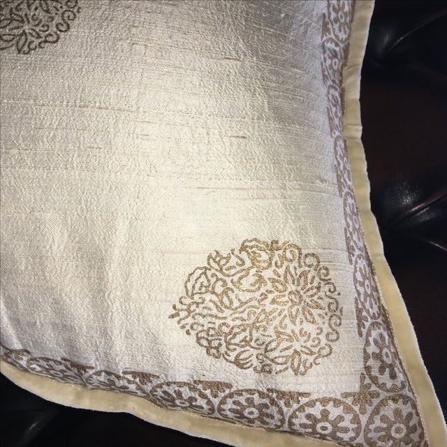 Luxury Raw Silk Block Print Decorative Pillow Chairish