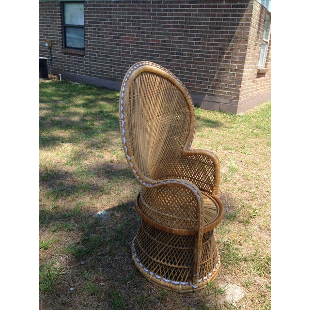 Vintage Peacock Wicker Chair Chairish