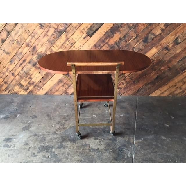 Vintage Art Deco Brass Wood Bar Cart Chairish