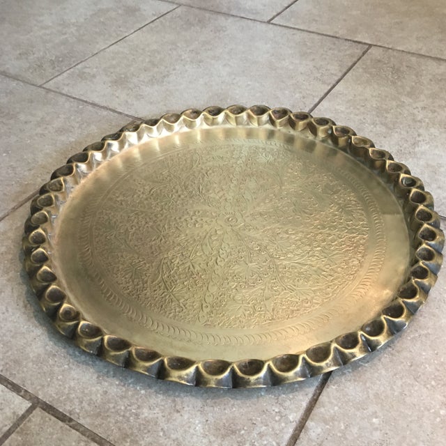 Mid Century Bohemian Solid Brass Tray Chairish
