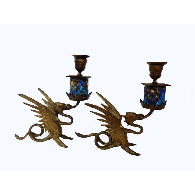 French Gothic Gargoyle Candle Holders A Pair Chairish