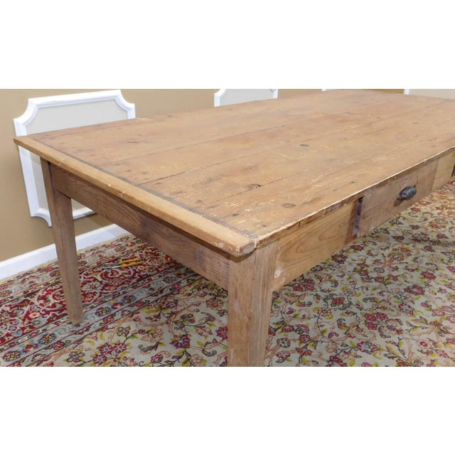 Primitive Rustic Pine Dining Room Table Chairish