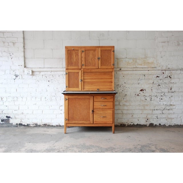 Antique Oak Hoosier Cabinet | Chairish