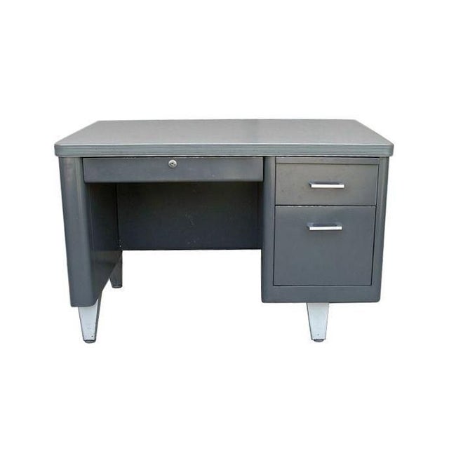 Vintage Metal Single Pedestal Tanker Desk Chairish