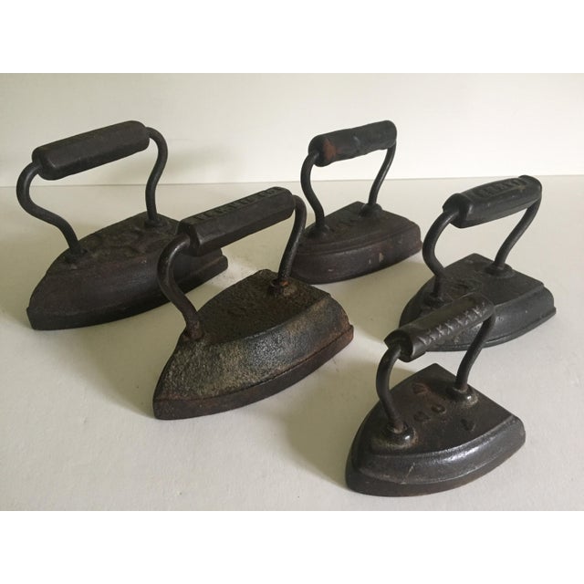 Antique Cast Iron Industrial Primitive Hand Irons Set of 5 Chairish