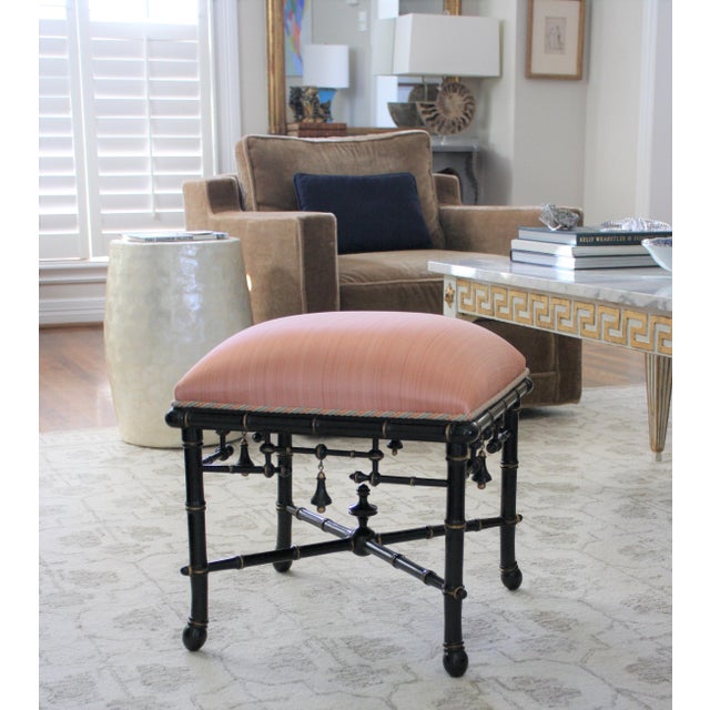 Baker Furniture Company Lacquered Chinoiserie Stool Chairish