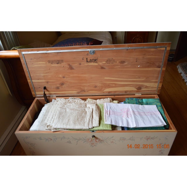 Handpainted Wood Linen Chest by Lane Chairish