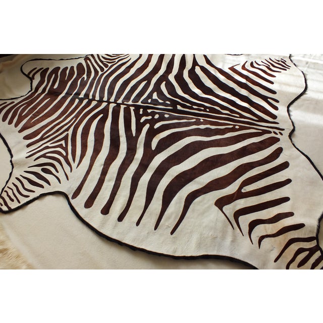 Vintage Zebra Hide Rug 6'3" X 6'10" Chairish