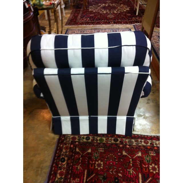 Navy Blue and White Striped Chair Chairish