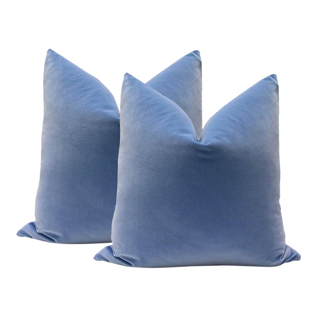 22" Periwinkle Blue Velvet Pillows a Pair Chairish
