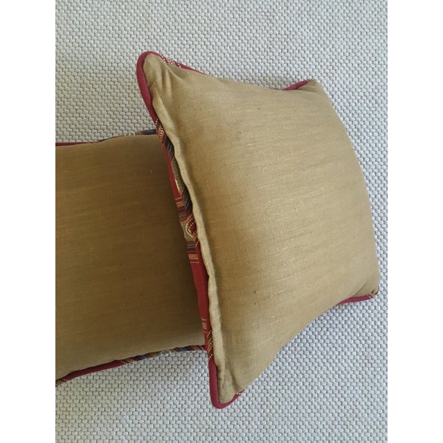 Red Southwestern Stripe Pillows - A Pair Chairish