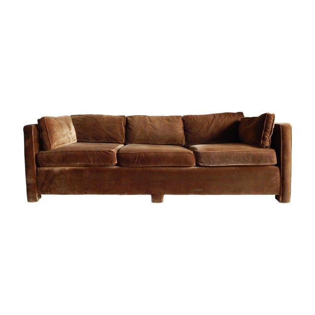 Vintage Brown Velvet Sofa Chairish