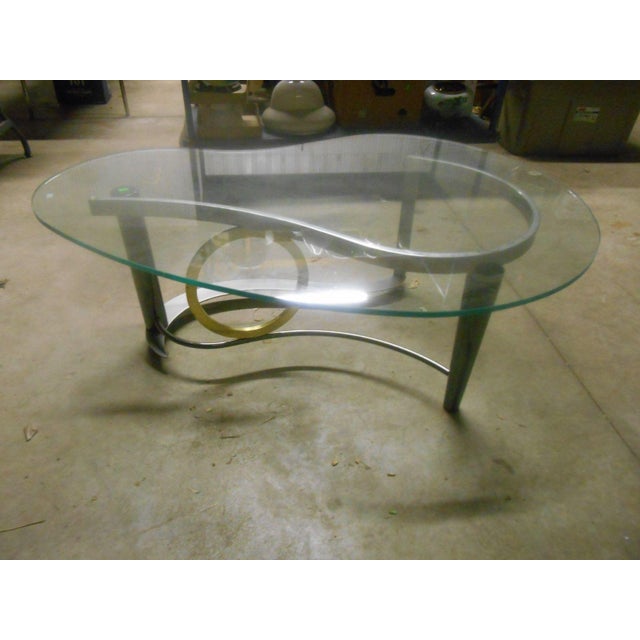 Vintage Kidney Glass Top Coffee Table Chairish