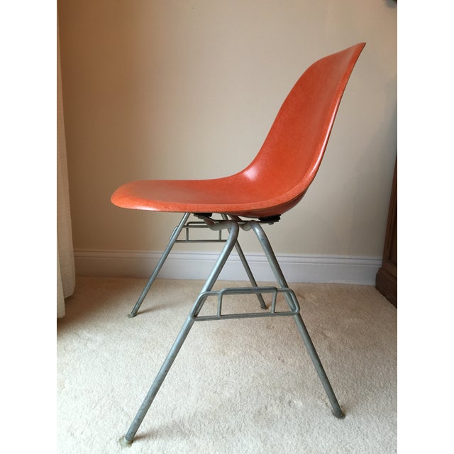 Orange Herman Miller Fiberglass Stackable Chair Chairish