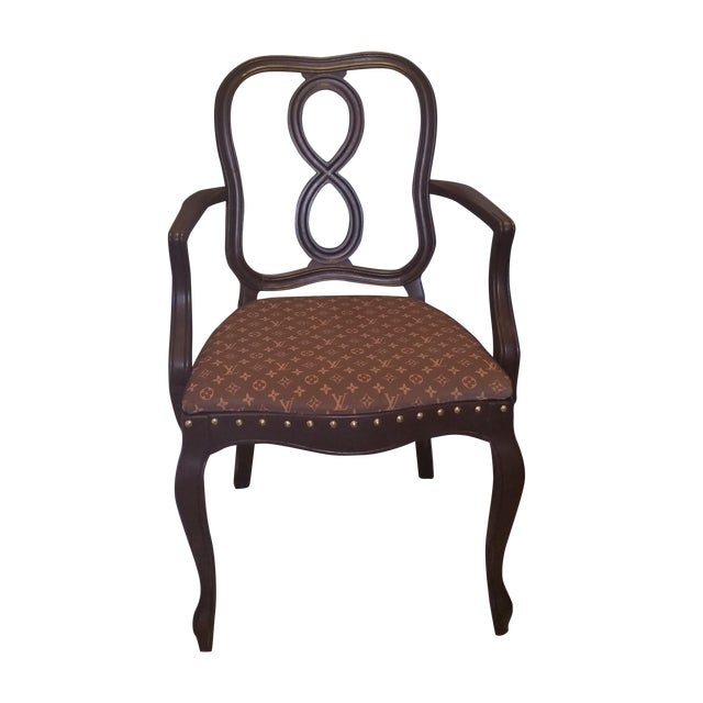 Antique Mid Century Custom Louis Vuitton Chair | Chairish