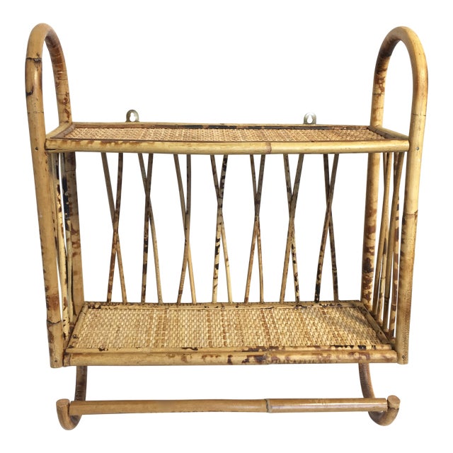 Rattan Vanity Shelf and Towel Rack Chairish