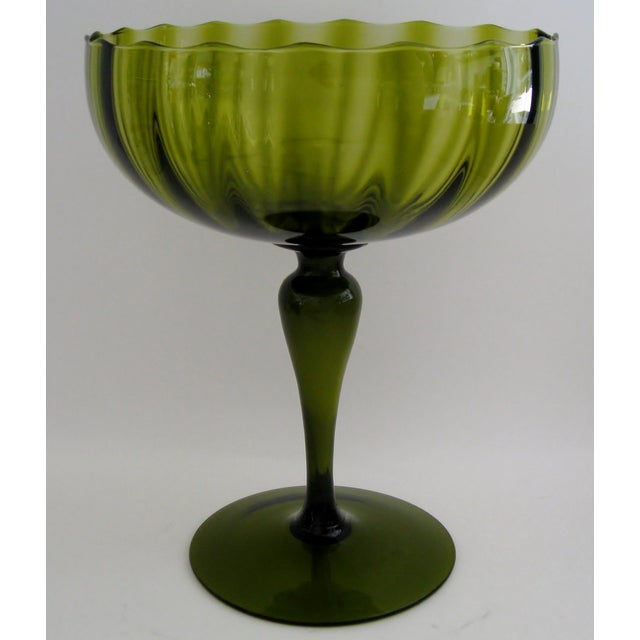 Optic Glass Goblet Vase Chairish